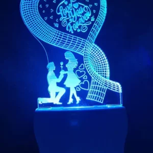 Love Heart - 3D Illusion Lamp | Happy Anniversary